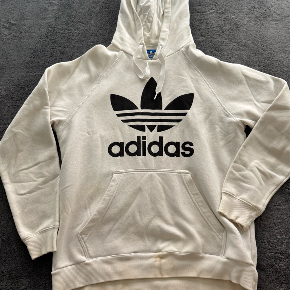 Adidas Cream Hoodie with Black Logo